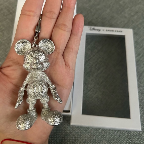 Disney X Baublebar 3D  Mickey Mouse  Metallic Silver  Keychain Bag Charm - Picture 3 of 12